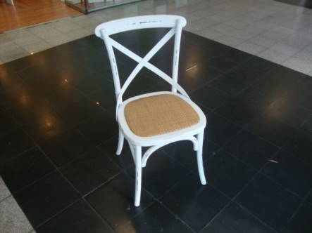 Cross-Back Dining Chair - White