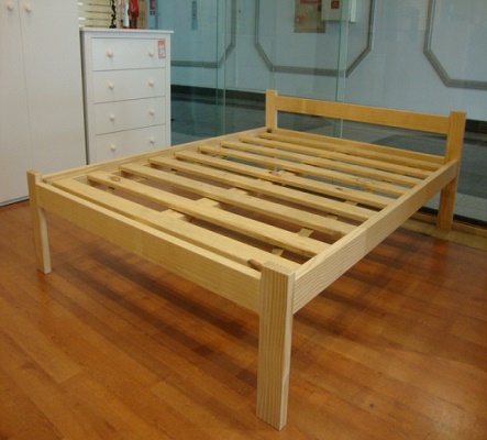 Two Rail Pine Bed Base - Queen